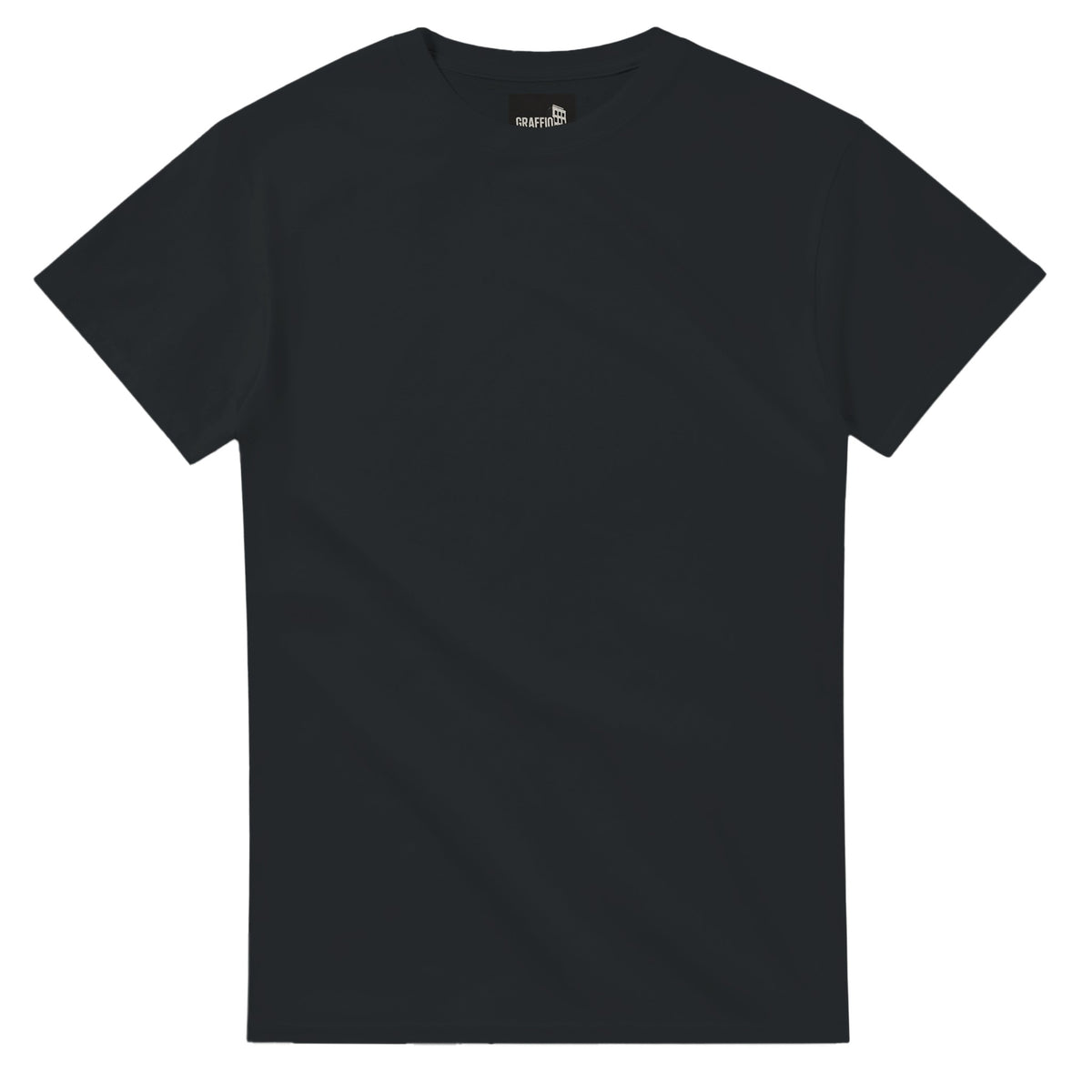 T-shirt nera Graffiourbano GU 0002 – grafica Dreamer con ali d'angelo e croce azzurra
